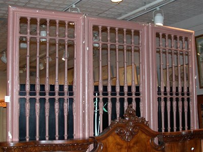 Lot 2355 - Neoclassical Style Turned Wood Three-Panel Screen