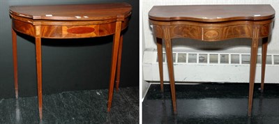 Lot 157 - Two Federal Style Inlaid Mahogany Fold-Over...