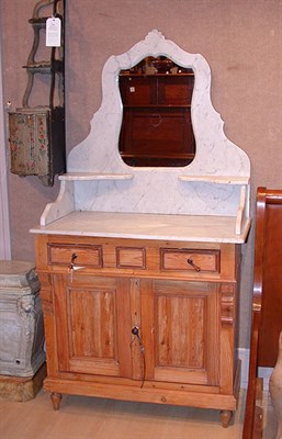 Lot 2406 - Pine Cupboard Sink with Mirror
