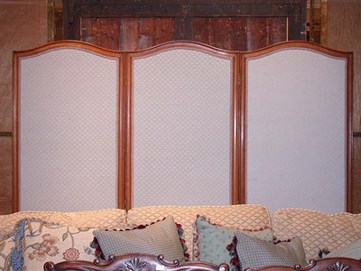 Lot 2476 - Louis XV Style Walnut Upholstered Three-Panel...