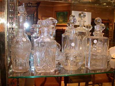 Lot 2485 - Eight Miscellaneous Cut, Etched and Molded...