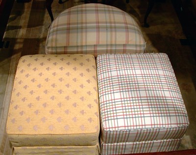 Lot 2538 - Three Upholstered Footstools Modern