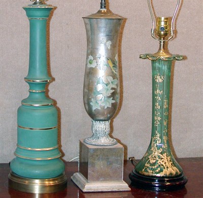 Lot 2542 - Three Glass Lamps
