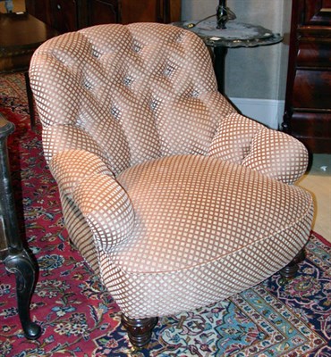 Lot 2547 - Georgian Style Walnut Button Tufted Armchair