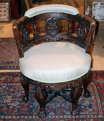 Lot 2564 - Continental Walnut Upholstered Armchair