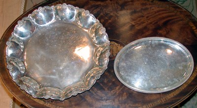 Lot 2574 - Two Continental Silver Trays Total...