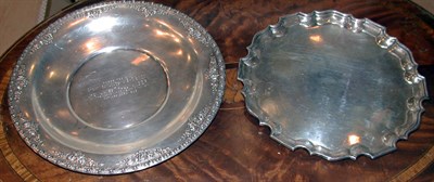 Lot 2575 - Two Sterling Silver Circular Serving Trays...