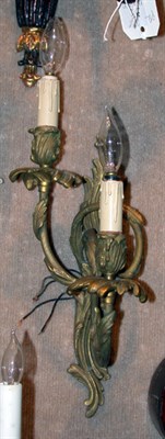 Lot 2635 - Pair of Louis XV Style Gilt-Metal Two-Light...