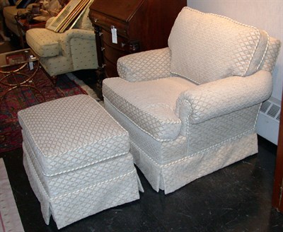 Lot 2347 - Upholstered Easy Chair and Ottoman Modern