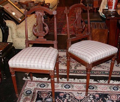 Lot 2384 - Pair of Louis XVI Style Walnut Side Chairs