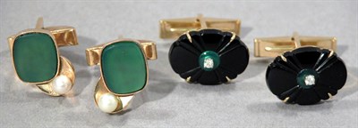 Lot 562 - Two Pairs of Gold Cufflinks