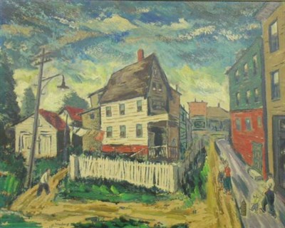 Lot 28 - Harry Shoulberg American, 1903-1995 TOWN SCENE...