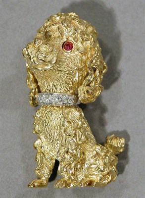 Lot 549 - Gold and Diamond Poodle Pin