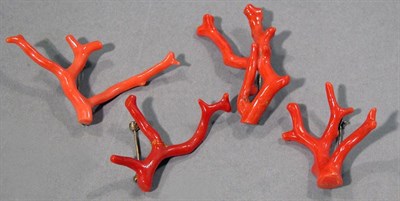 Lot 413 - Four Branch Coral Pins