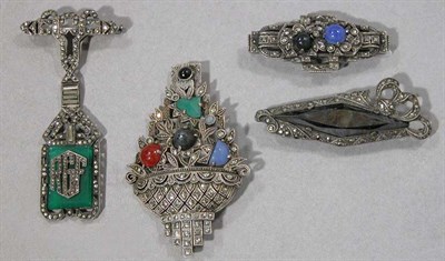 Lot 495 - Four Marcasite Pins