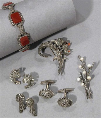 Lot 497 - Group of Marcasite Jewelry