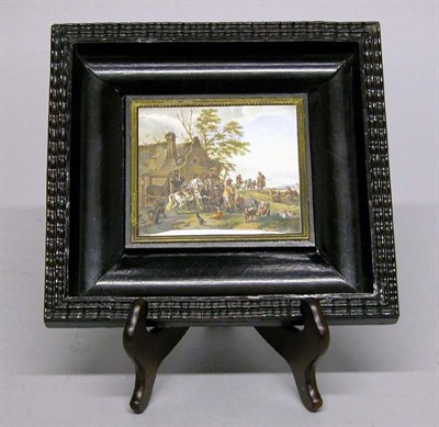 Lot 4337 - Continental Miniature After Wouvermann, late...