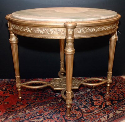 Lot 2564 - Louis XVI Style Gilt-Wood Center Table Of oval...