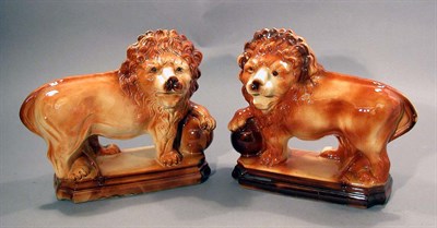 Lot 2178 - Pair of Staffordshire Type Pottery Figures of...