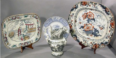 Lot 2176 - Two English Ironstone Platters 19th Century;...