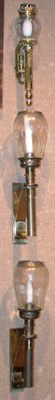 Lot 2097 - One Pair and a Set of Four Brass Sconces One...