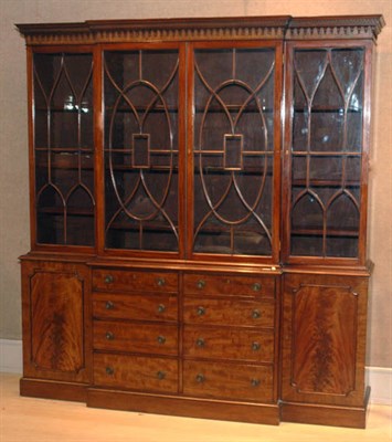 Lot 299 - Georgian Style Mahogany Breakfront Height 6...