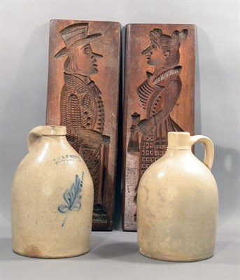 Lot 2135 - Two Salt Glazed Stoneware Jugs One impressed...