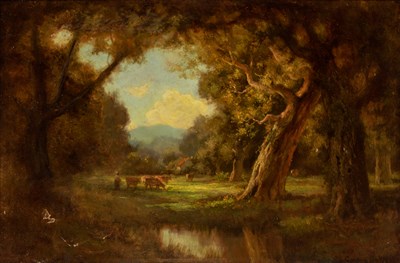 Lot 3034 - Gordon Coutts American, 1880-1937 Cows Grazing...