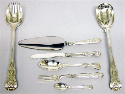 Lot 4133 - Assembled English Silver Partial Flatware...