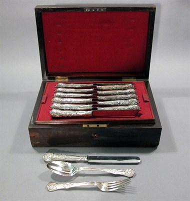 Lot 4131 - Victorian Silver Flatware Service Maker's mark...