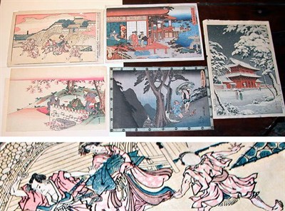 Lot 4204 - Group of Five Japanese Woodblock Prints Meiji...