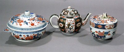Lot 4079 - Three Chinese Export Imari Porcelain Articles...