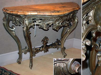 Lot 4292 - Continental Rococo Gilt-Wood Console The...