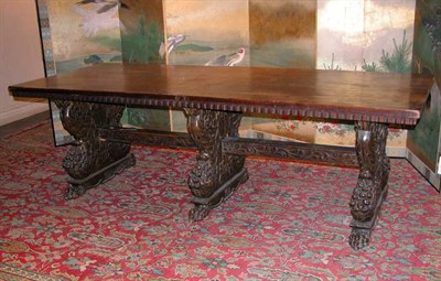 Lot 4285 - Continental Baroque Style Walnut Refectory...