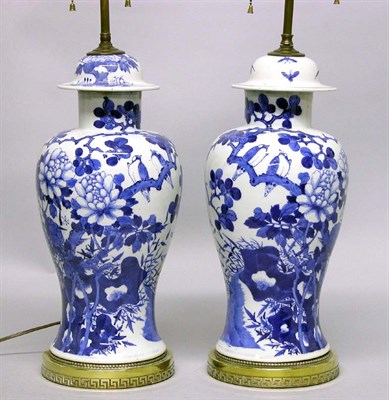 Lot 4246 - Pair of Chinese Blue and White Porcelain...
