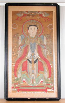 Lot 4191 - Chinese Painting of a Seated Deity 18th...