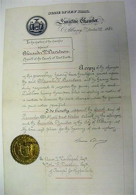 Lot 2003 - CLEVELAND, GROVER Document signed as Governor...