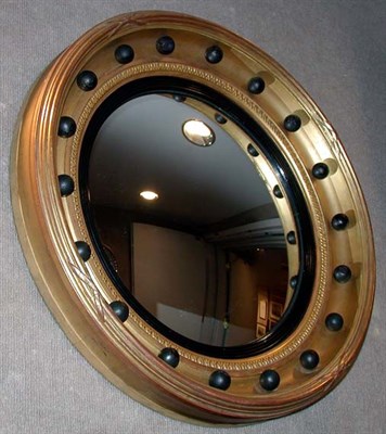 Lot 1268 - Georgian Style Gilt-Wood Convex Glass Mirror...