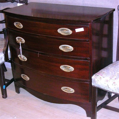 Lot 499 - Georgian Style Mahogany Bow Front Chest Height...