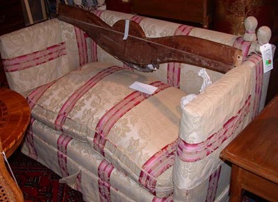 Lot 1666 - Knole Upholstered Settee Length 54 inches.
