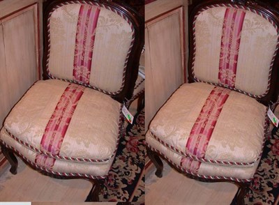 Lot 1299 - Four Louis XV Style Upholstered Walnut Side...
