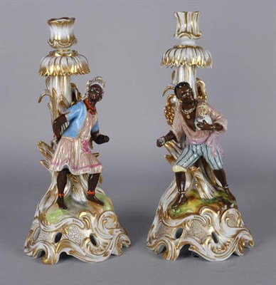 Lot 1458 - Pair of Jacob Petite Porcelain Candlesticks...
