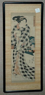 Lot 3546 - Japanese Woodblock Pillar Print Woman in a...