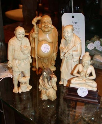 Lot 1547A - Five Chinese Carved Ivory Figures