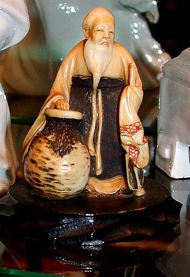 Lot 1346A - Chinese Carved Ivory Figure with Pot