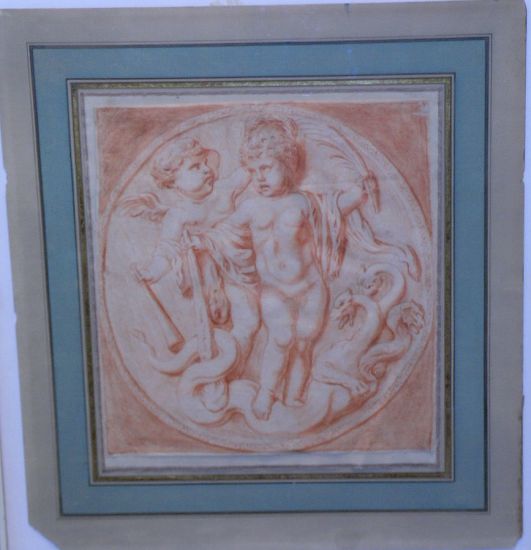 Lot 4012 - French School 18th Century PUTTI SLAYING A...