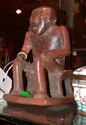 Lot 434 - Colombian Pottery Seated Male Figure Capuli...