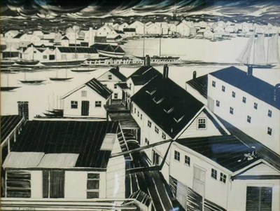 Lot 1063 - John R. Grabach American, 1886-1981 HARBOR...