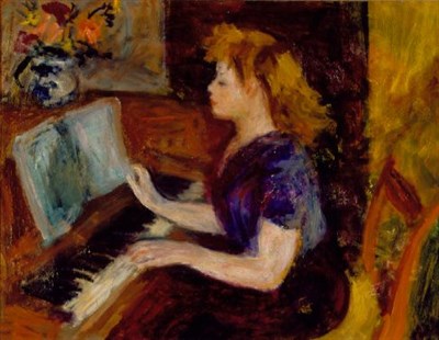 Lot 332 - Robert Philipp 1895-1981 WOMAN AT THE PIANO...