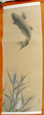 Lot 3585 - Japanese School 20th Century Leaping carp and...
